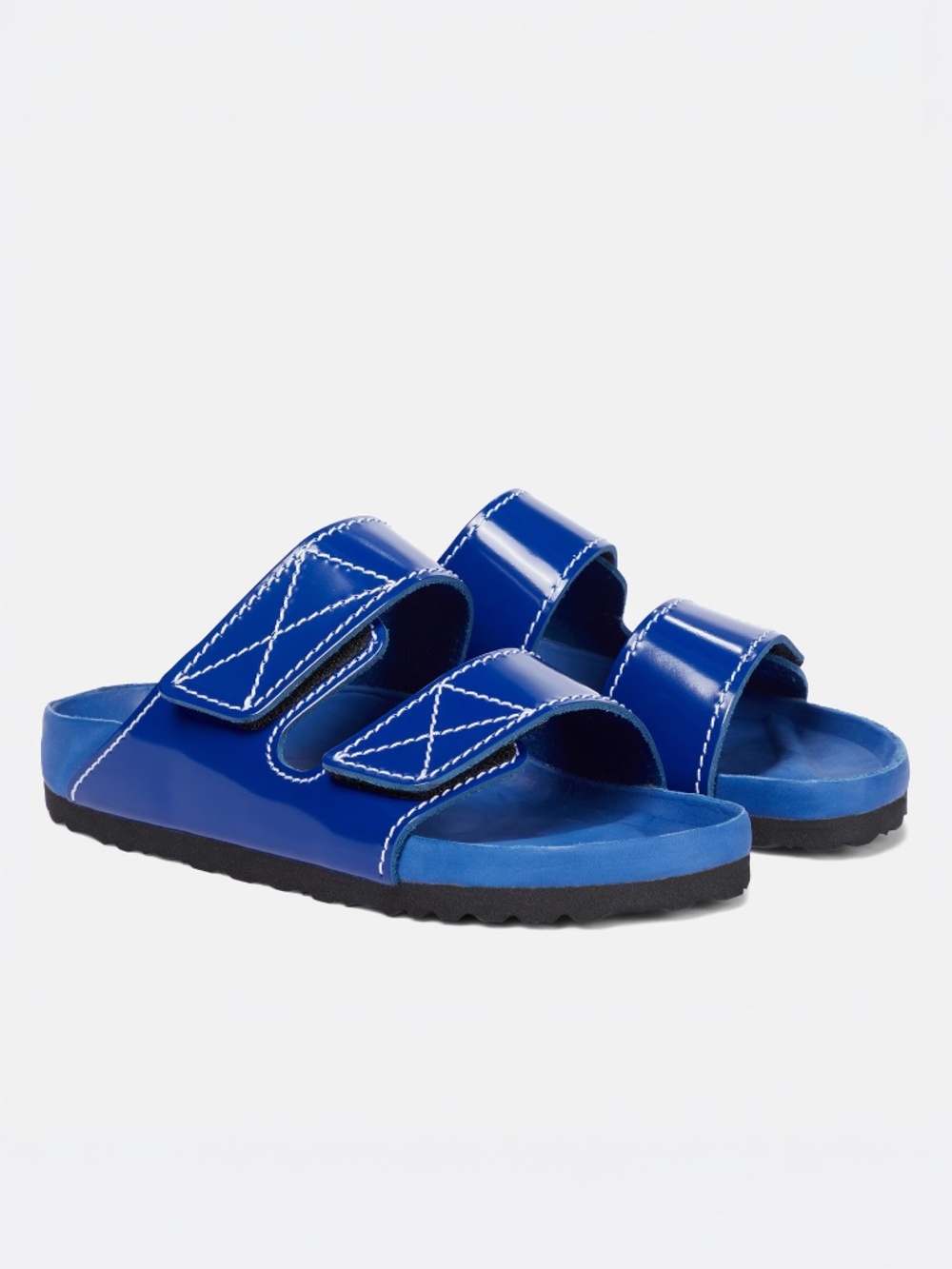 NWT Proenza Schouler x Birkenstock Arizona Slides in Cobalt Leather - Size 37 - Picture 1 of 12